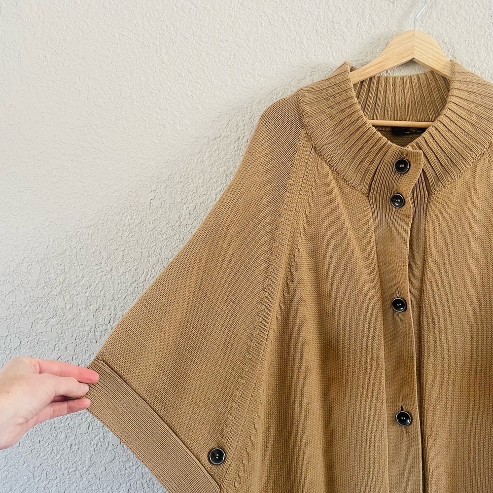 Luciano Barbara Designer Wool Long Cape Sweater - Picture 8 of 11